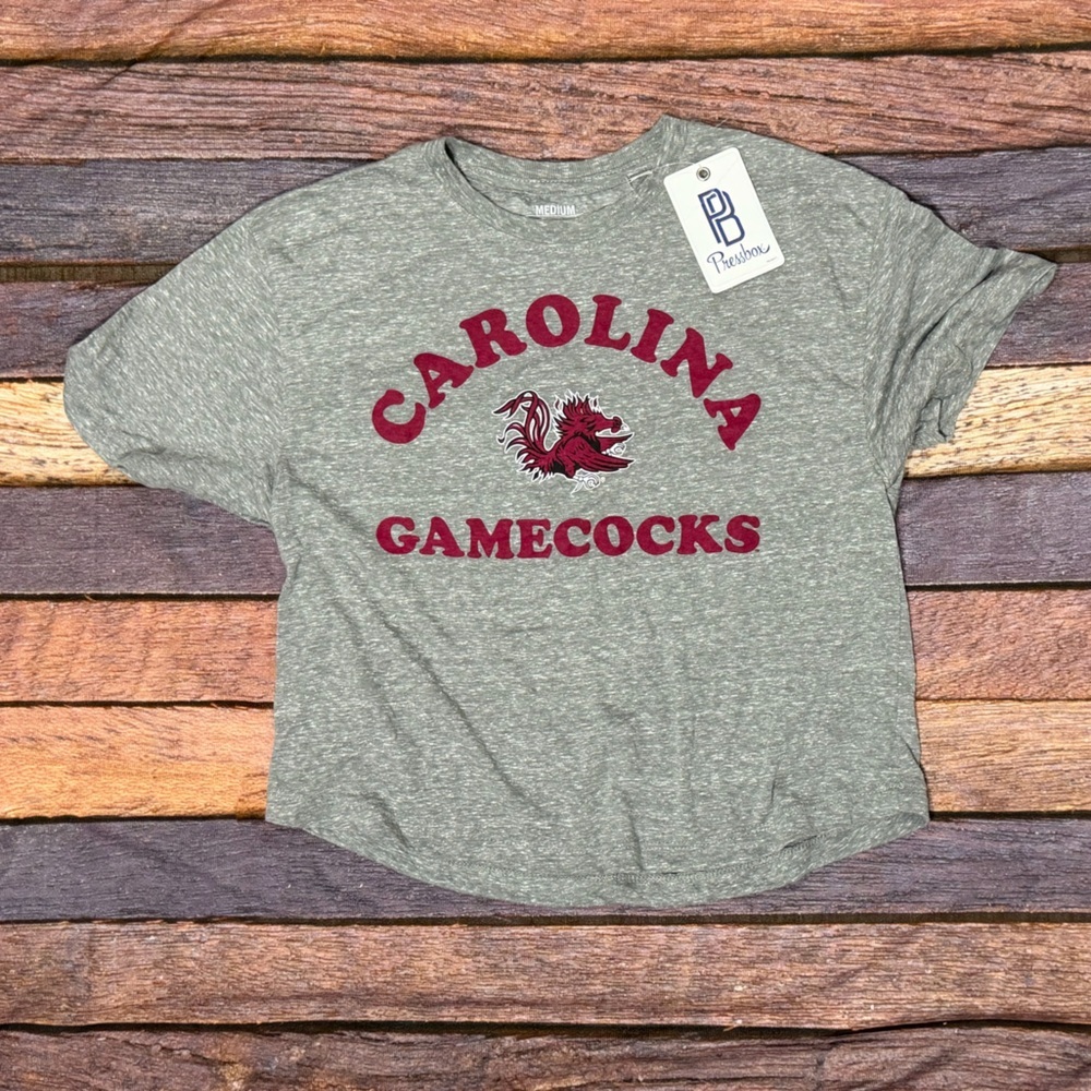 South Carolina Gamecocks Crop Top Tee Collegiate Gray Womens Tshirt